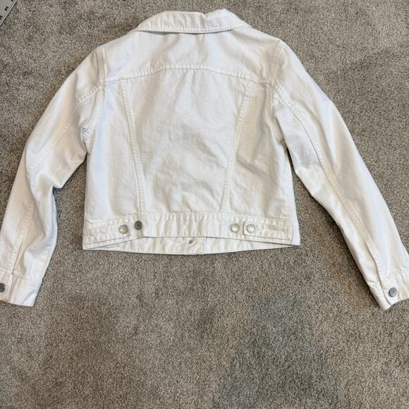 a.n.a. large distressed button front jean denim jacket C 2714 - Picture 5 of 11